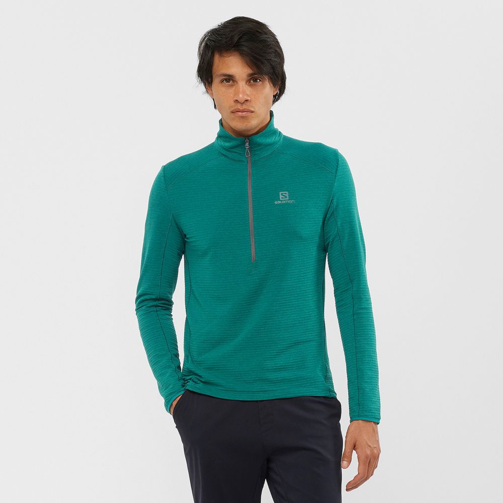 Salomon Singapore Mens Midlayers - OUTLINE Green | 34562-GRHO